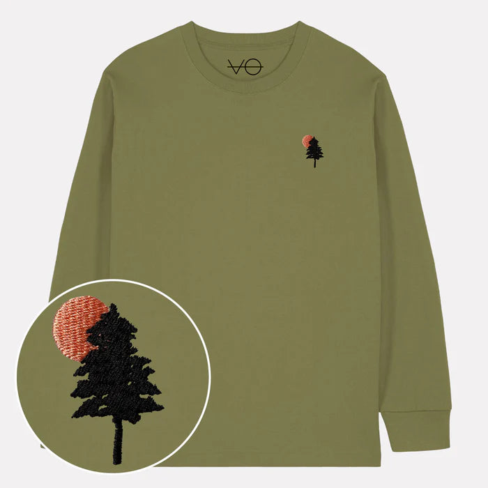 Evergreen Embroidered Long Sleeve T-Shirt (Unisex)