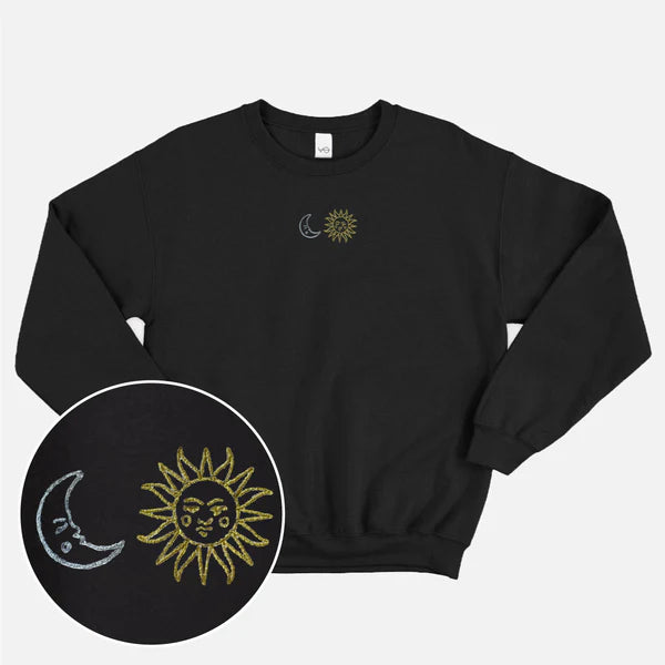 Sun And Moon Embroidered Sweatshirt (Unisex)