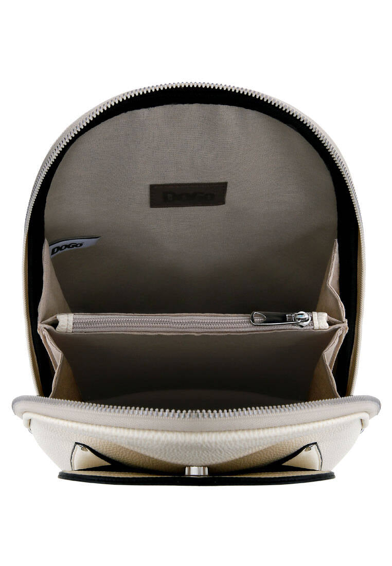 Women Vegan Leather Cream Backpack - Burano Island Design