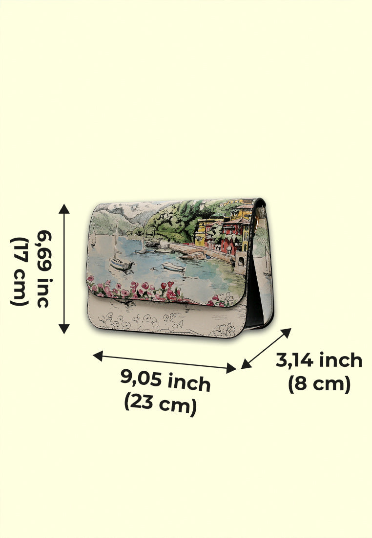 Women Vegan Leather Cream Purse - Lago di Como Design