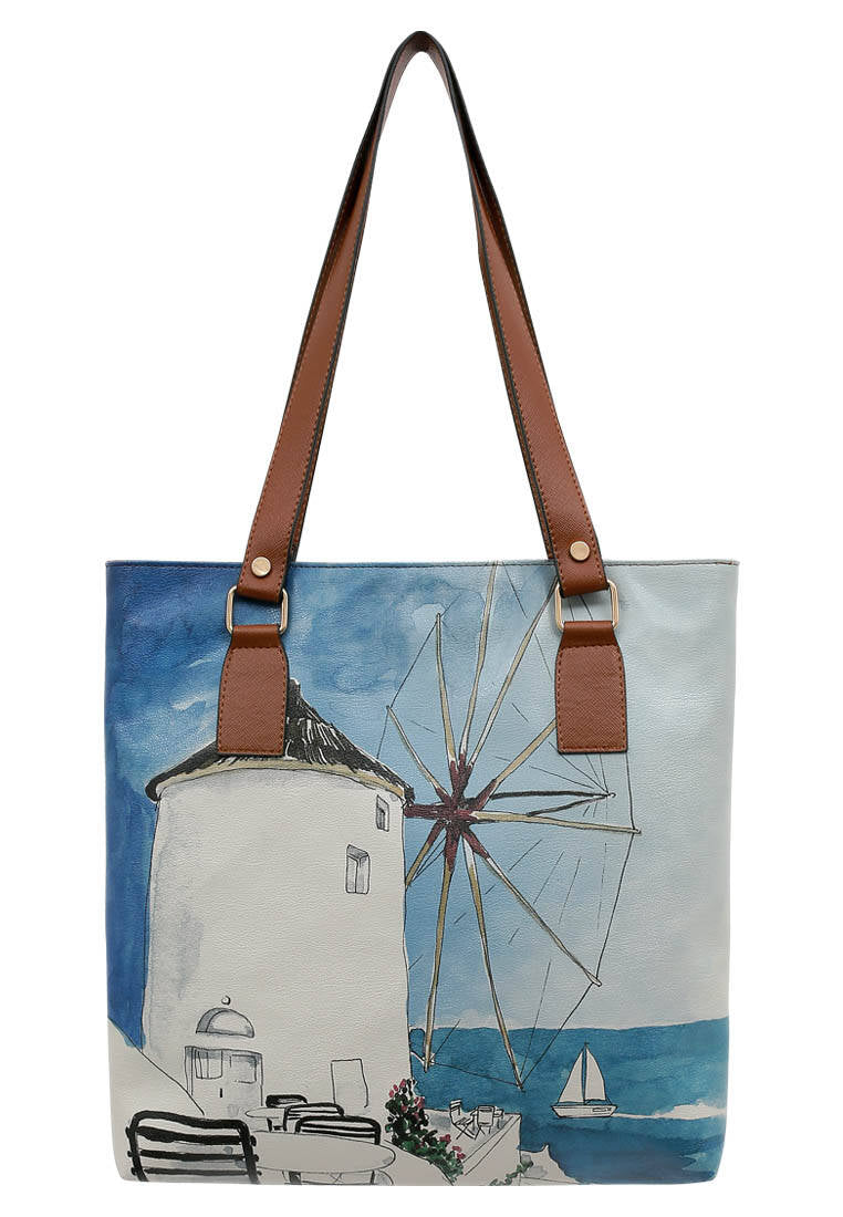 Women Vegan Leather Navy Shoulder Bag - Meet me Halfway Design