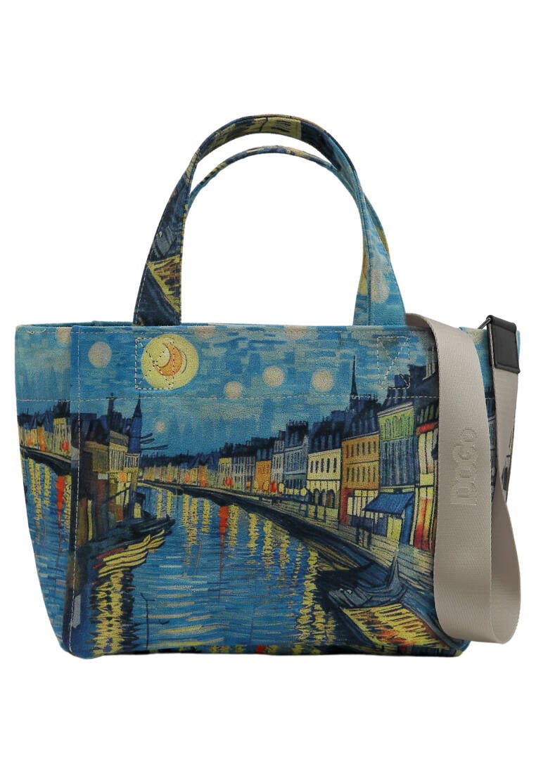 Women Vegan Multicolor Medium Tote Bag - Sea Sparkles Design