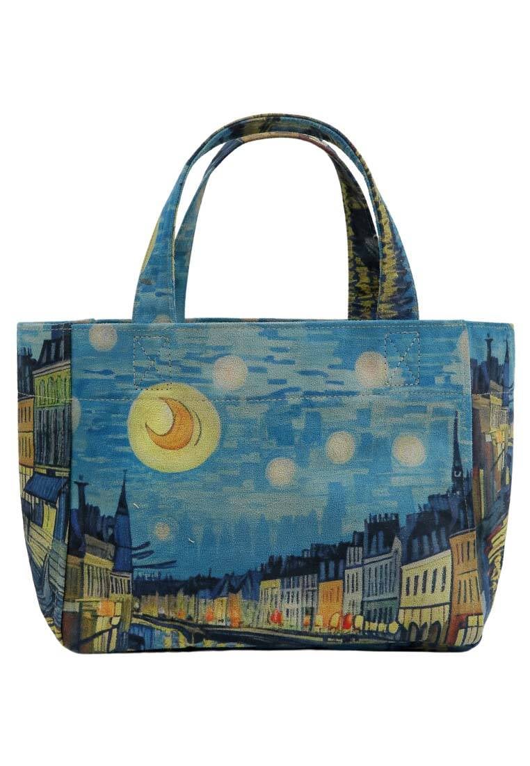 Women Vegan Multicolor Medium Tote Bag - Sea Sparkles Design