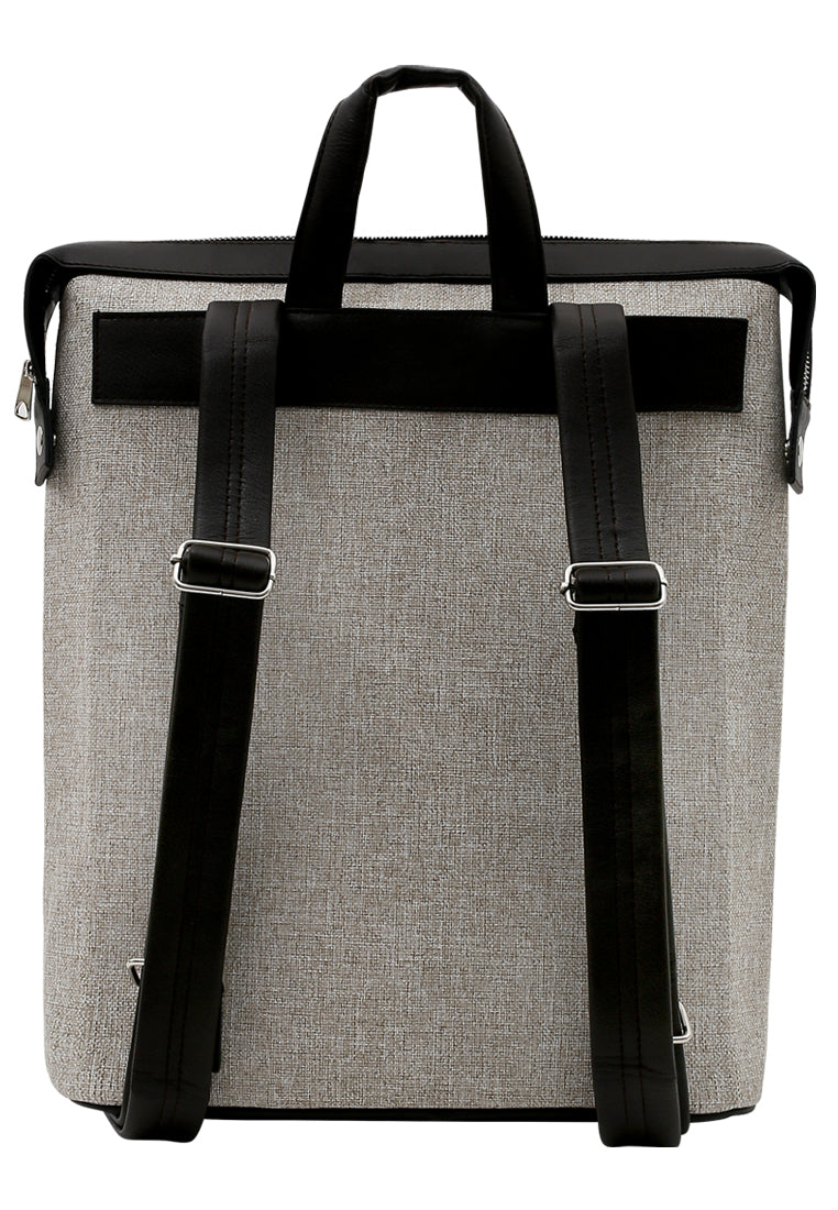 Unisex Vegan Gray Backpack - New York Ticket Design