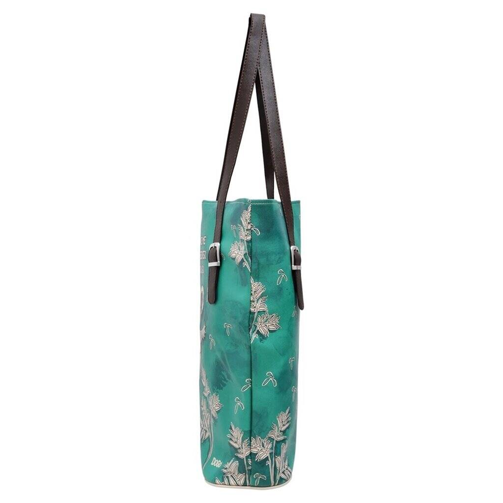 Women Vegan Leather Turquoise Shoulder Bag - Koala Hug Design
