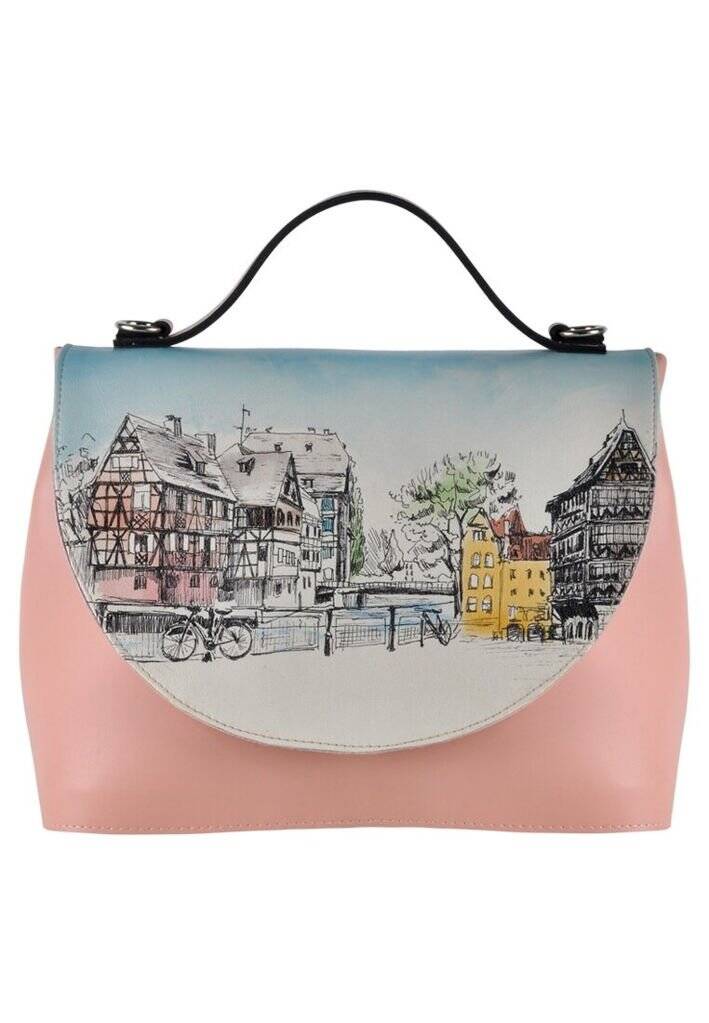 Women Vegan Leather Pink Purse - Take a Walk Design