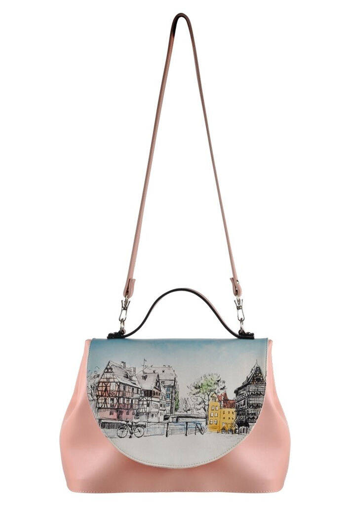 Women Vegan Leather Pink Purse - Take a Walk Design