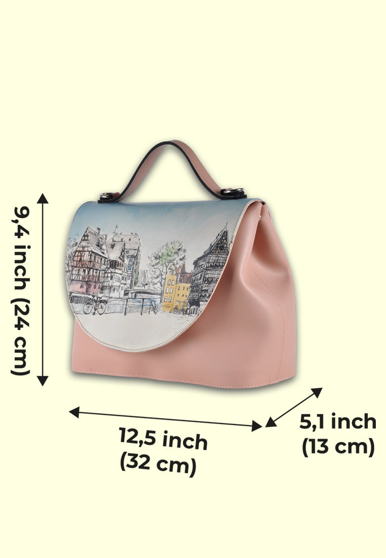 Women Vegan Leather Pink Purse - Take a Walk Design