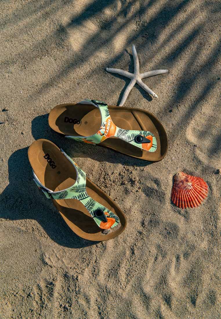 Women Vegan Leather Turquoise Slippers - Be a Flamingo Design