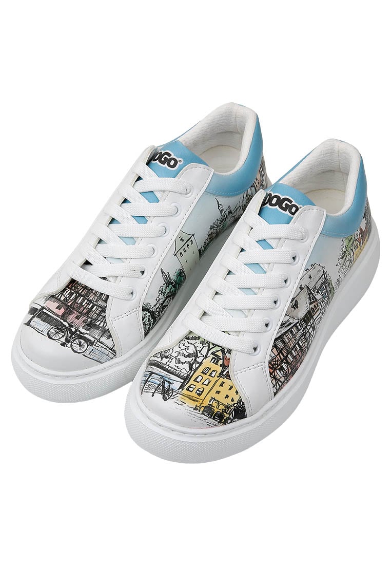 Breathable white cruelty-free sneakers for ladies