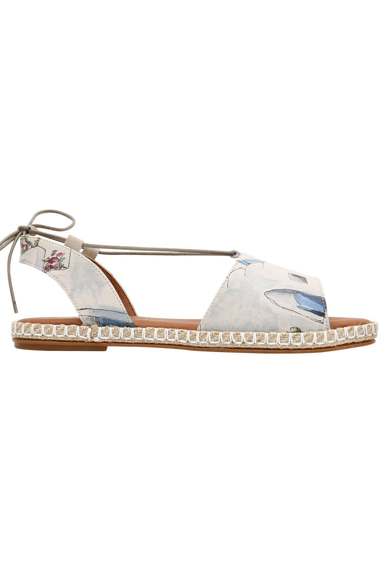 Strappy leather flats