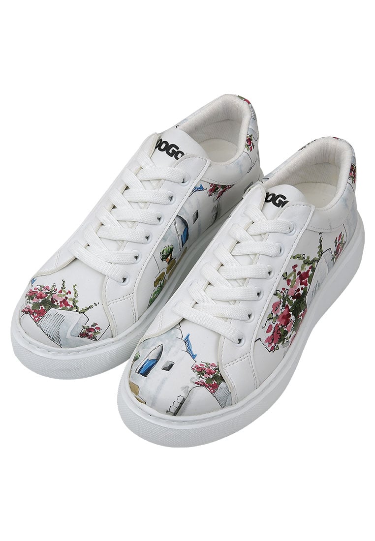 Womens White Leather Sneakers