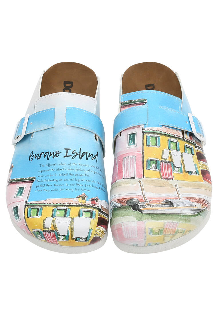 Leather slide sandals