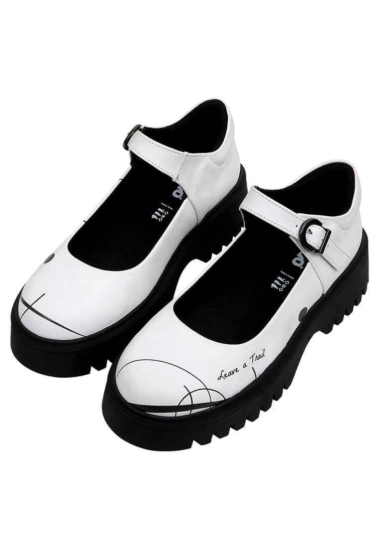 Women Vegan Leather White Mary Jane Loafer - Leave a Trail Design