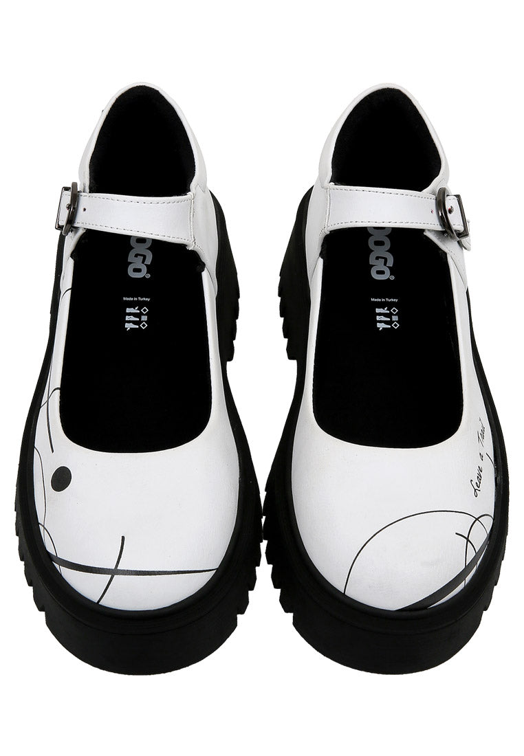 Women Vegan Leather White Mary Jane Loafer - Leave a Trail Design