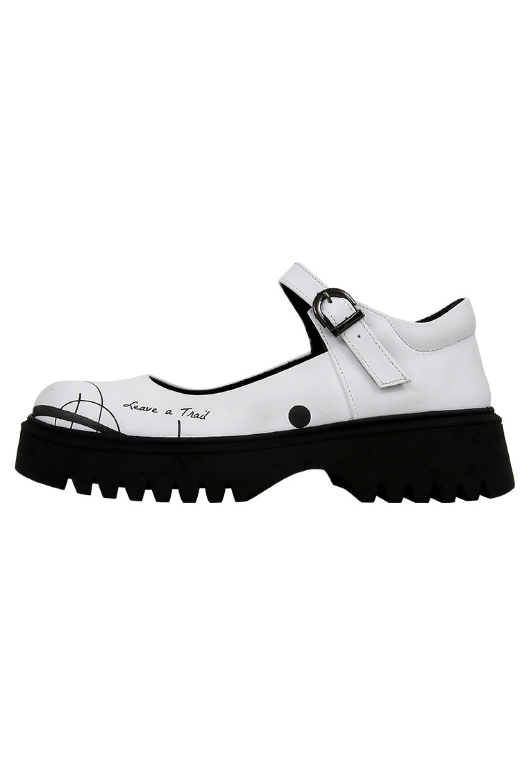 Women Vegan Leather White Mary Jane Loafer - Leave a Trail Design