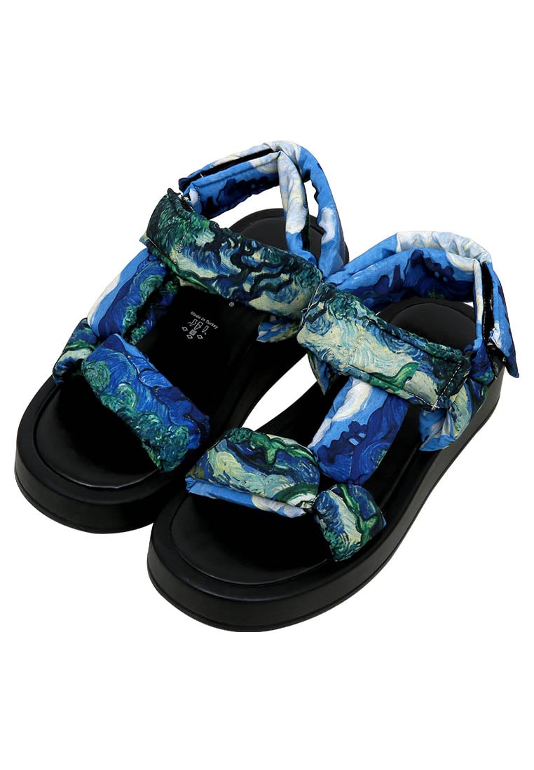 eco-friendly women’s blue wedge sandals