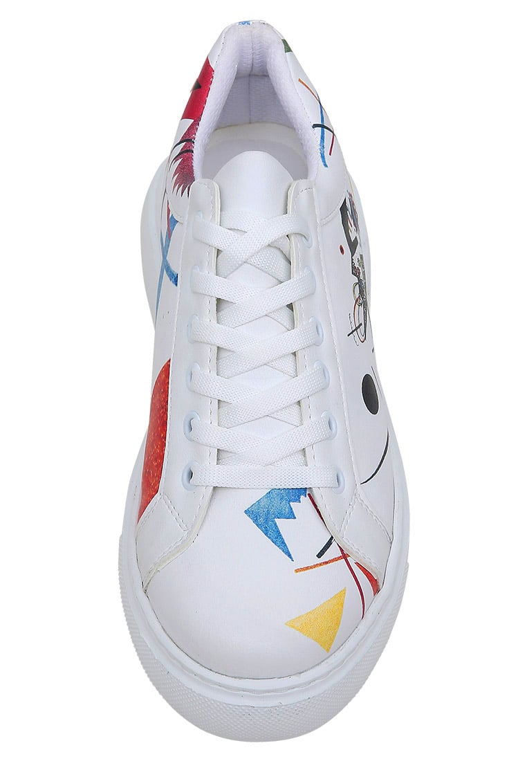 Women Vegan Leather White Sneakers - Crash of Neuron Design