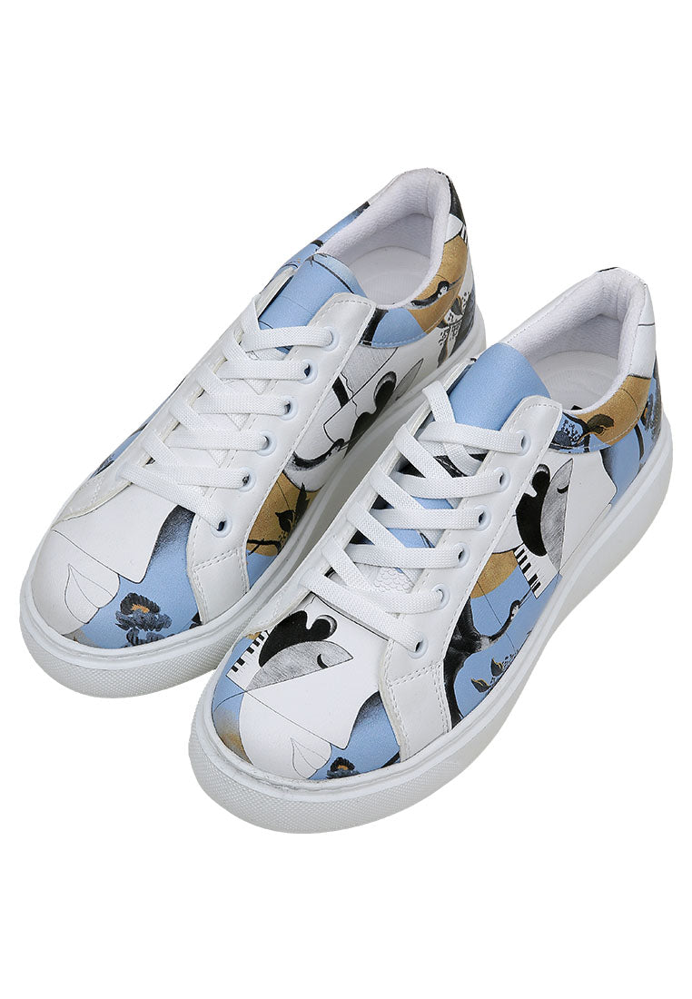 durable vegan leather sneakers in white