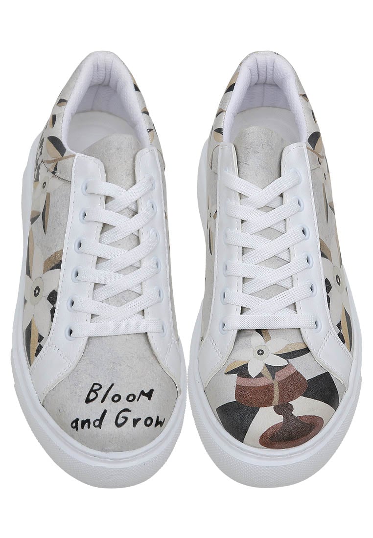 Women Vegan Leather White Sneakers - Bloom and Grow Design
