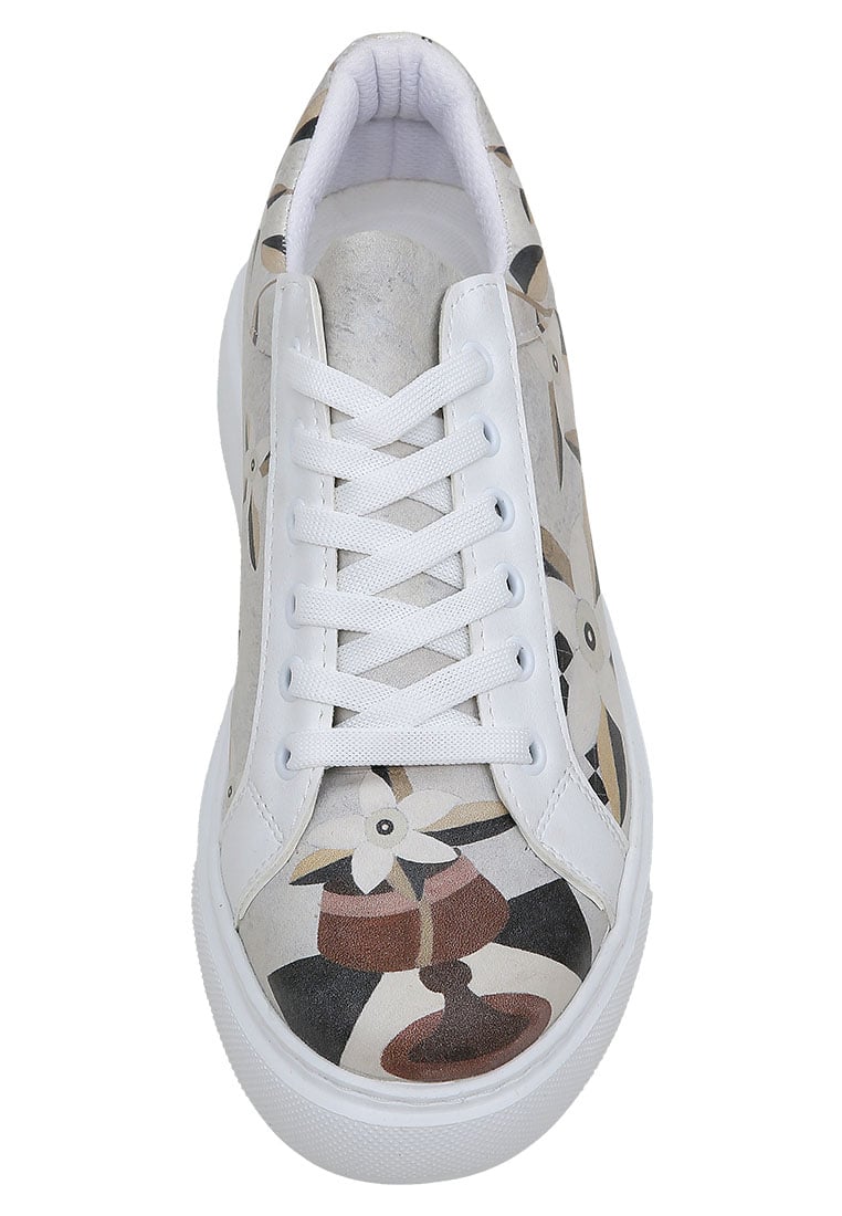 Women Vegan Leather White Sneakers - Bloom and Grow Design