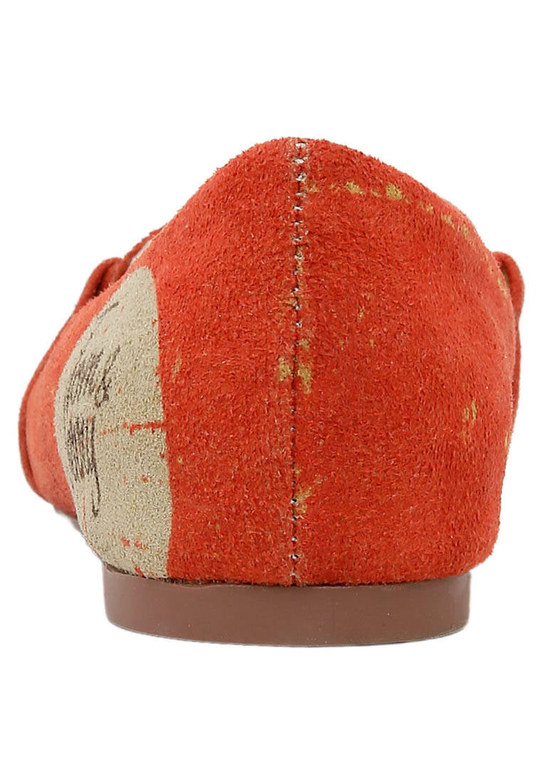 Women Vegan Leather Orange Flat Shoes - Warner Bros Tom & Jerry Design