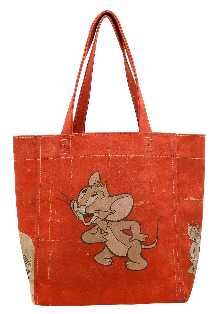 Women Vegan Orange Large Tote Bag - Warner Bros Tom & Jerry Design