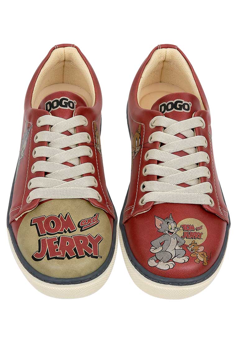 Women Vegan Leather Orange Sneakers - Warner Bros Tom ve Jerry Design